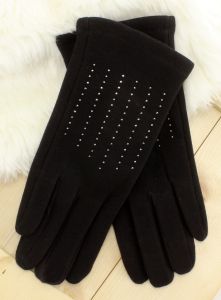 Rękawiczki z drobnymi kamieniami REK-V509 Czarny