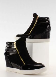 Stylowe sneakersy lakierowane R5060-1 Black
