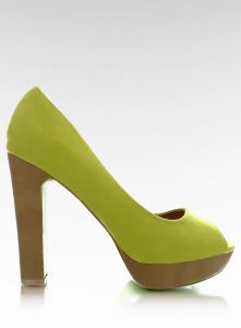Czółenka block heels 2521-1 żółte