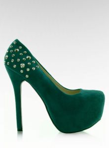 High heels 18509 zielone