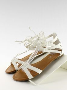 Sandałki damskie sznurowane SK67 Biały