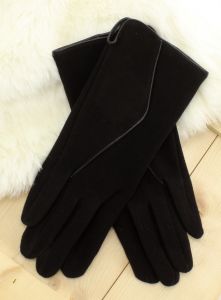 Elastyczne rękawiczki z lamówką REK-V515 Czarny
