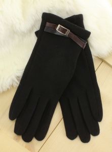 Rękawiczki z dwukolorowym paskiem REK-50REN  Czarny