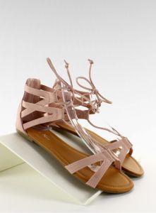 Sandałki damskie sznurowane SK67 Różowy