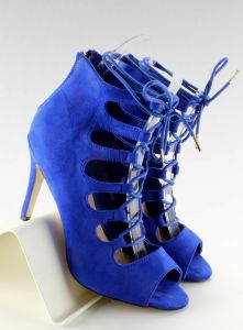 Sandałki na szpilce sznurowane QQ01P Blue