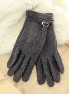 Rękawiczki z dwukolorowym paskiem REK-50REN  Szary