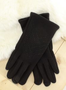 Ocieplane rękawiczki z kamyczkami REK-V05 Czarny