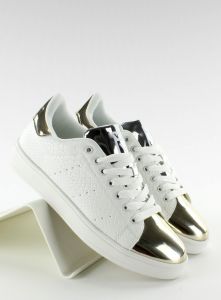 Buty sportowe lustrzane noski Q56 Biały / Złoty