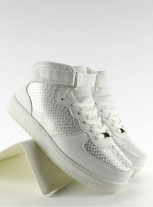 Sneakers z wężową skórą 1-21 Biały